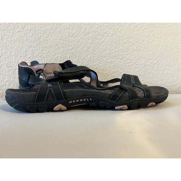 Merrell Keepsake Sandals Black Lilac Size 9 Leather Hiking Outdoors Strappy - Picture 12 of 13